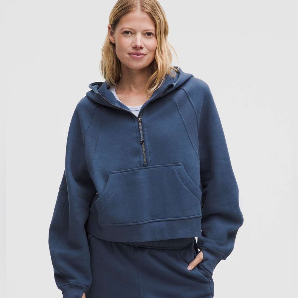 Lululemon Scuba Oversized Half-Zip Hoodie Blue Twill (Size M/L)
